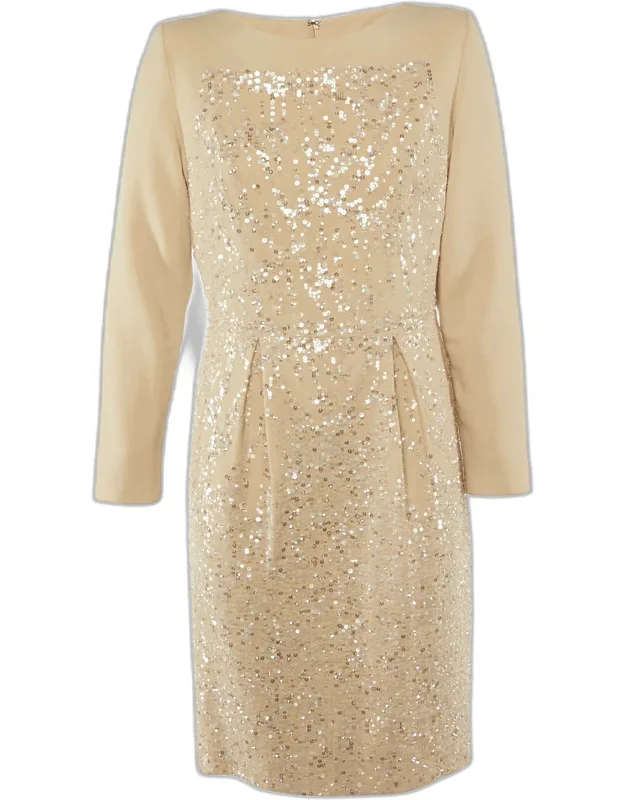 Silk & Wool Embellished Knee Length Dress