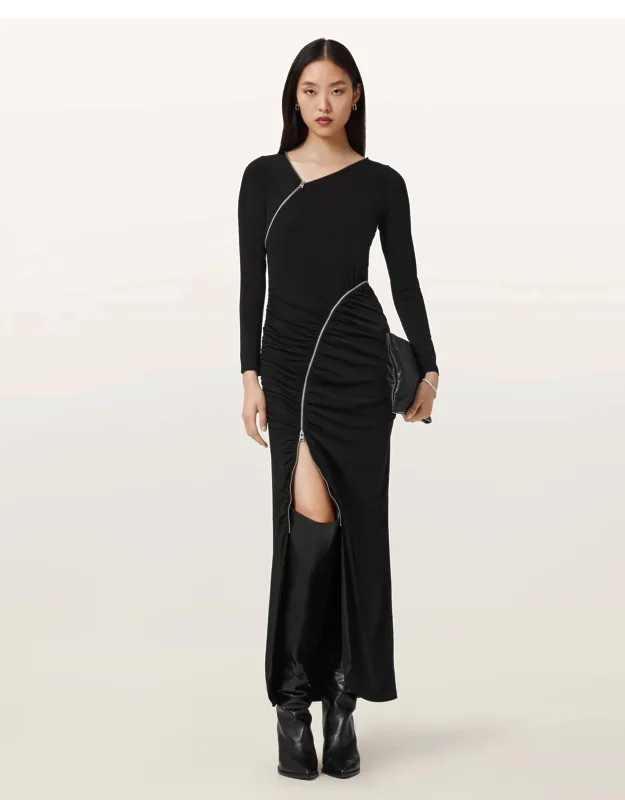 Elsie Zipper Maxi Dress