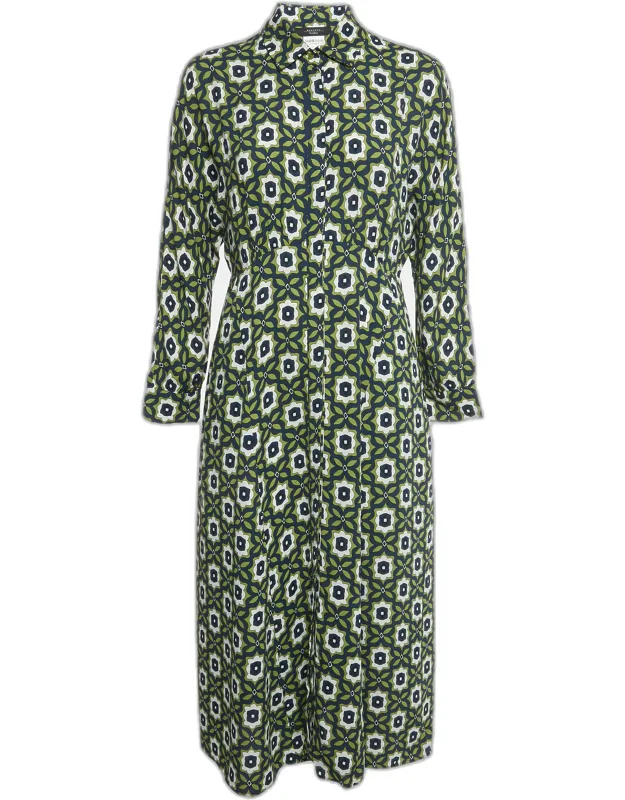 Printed Crepe Midi Dress