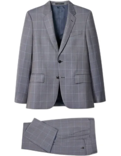 The Soho - Tailored-fit Windowpane Check Wool Suit