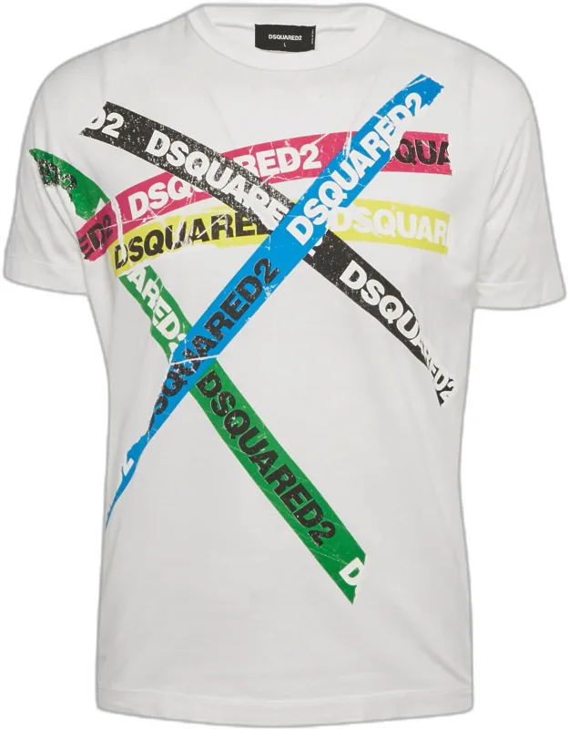 Logo Tape Print Jersey T-shirt