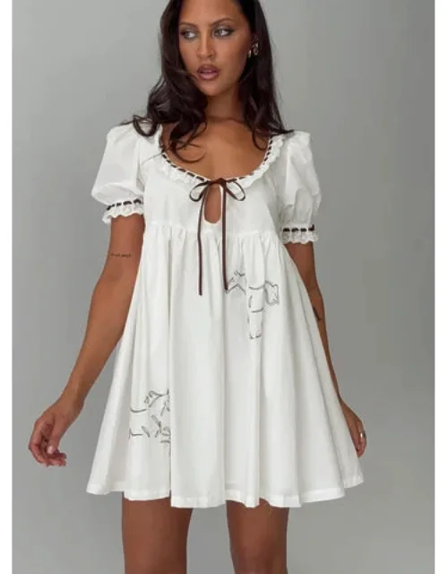 Cloudy Babydoll Contrast Trim Mini Dress