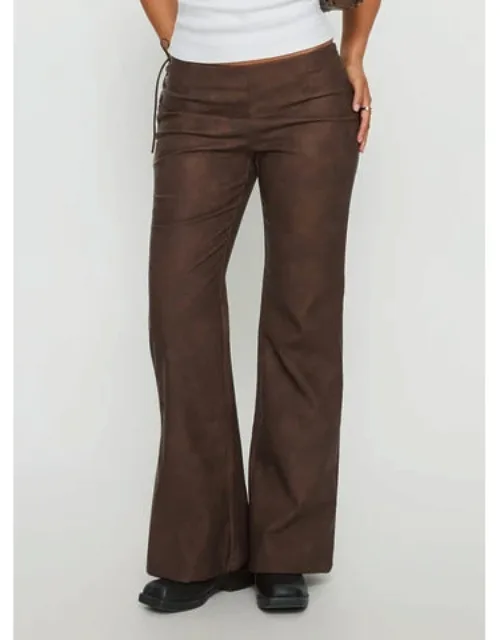 Tie Side Faux Leather Pants