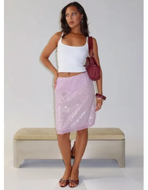 Addisa Sequin Lace Midi Skirt