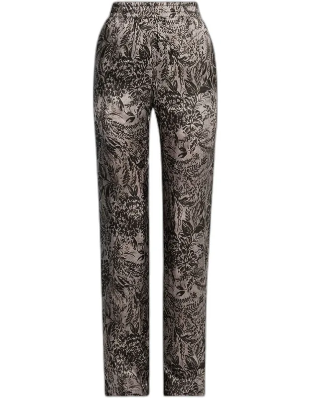 Floral Viscose Twill Pants