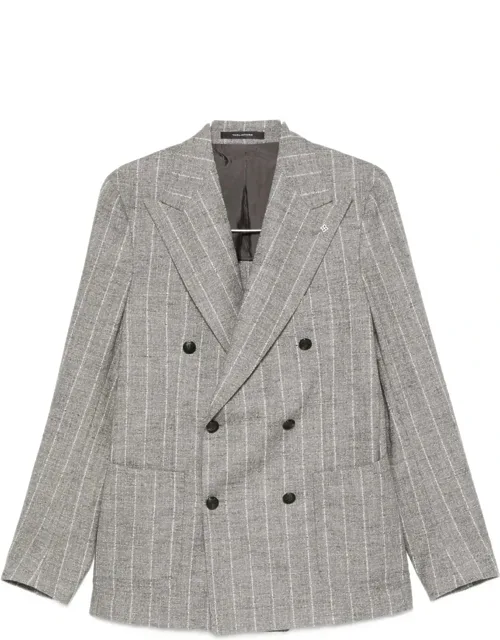 Striped Double-breasted Blazer
