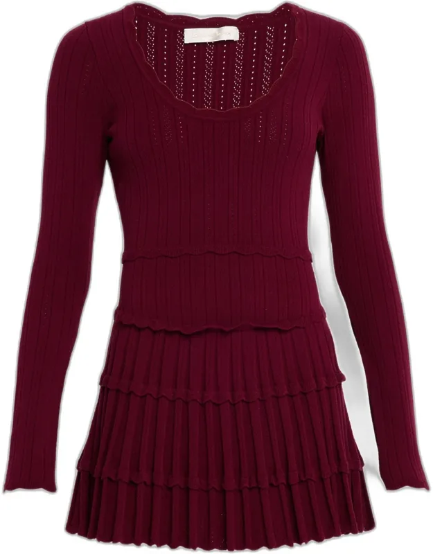 Stretch Pointelle Mini Dress