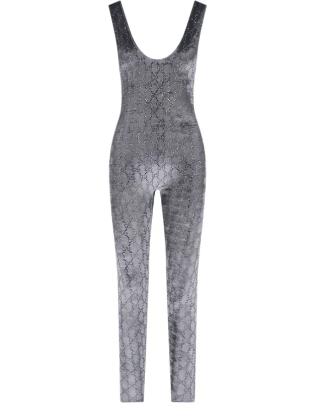 Jumpsuit With "gg" Crystals
