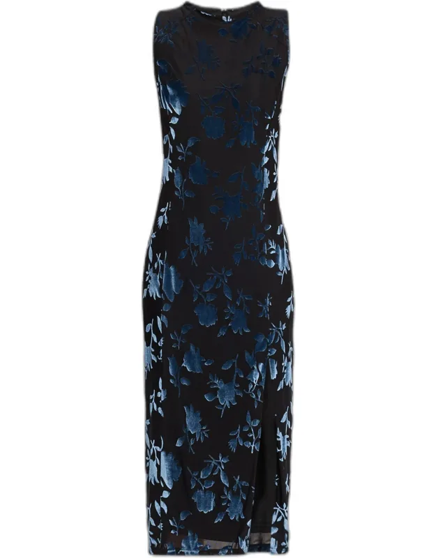 Darby Sleeveless Velvet Burnout Midi Dress