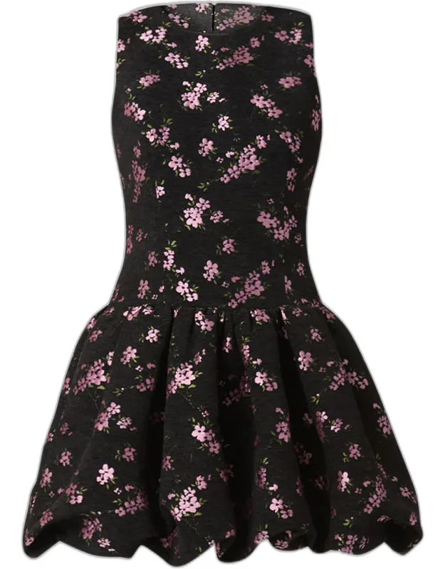 Velvet Jacquard Bubble Mini Dress