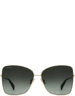 Max Mara Sunglasses Butterfly Gold Shiny Pale Metal Italy