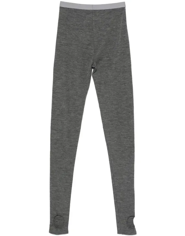 Wool Ribbed Jersey Leggings