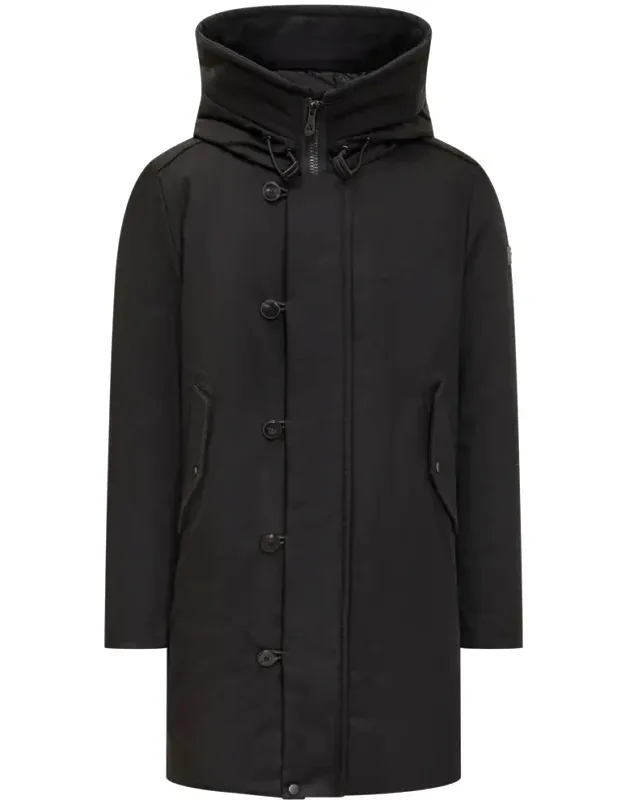 Parka With Hood And Button Closure