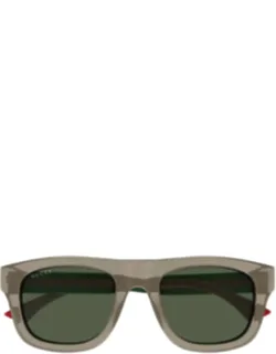 Eyewear Sunglasses Brown Green Square Acetate