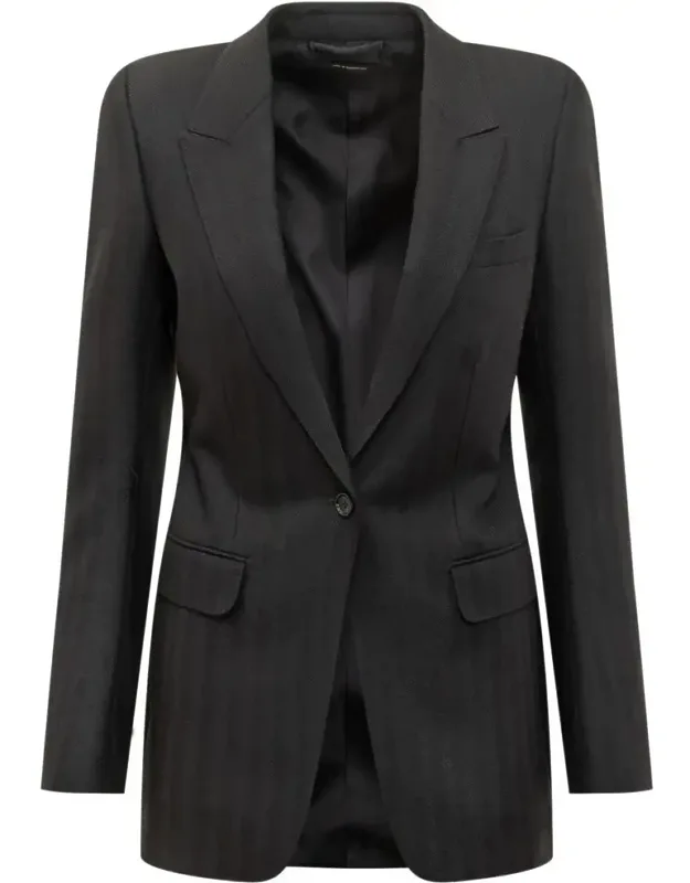 Wool Blazer With One Button