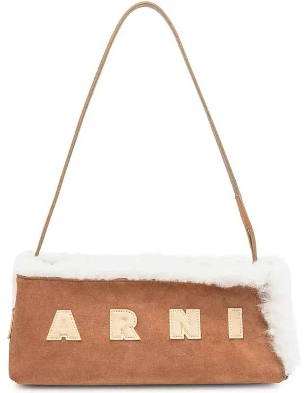 Shearling And Suede Bag