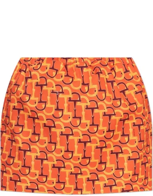 Horsebit Printed Skirt