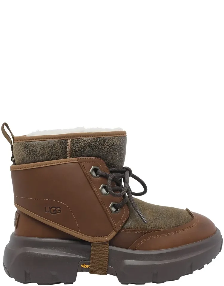 Boots With Leather Upper And Rubber Sole