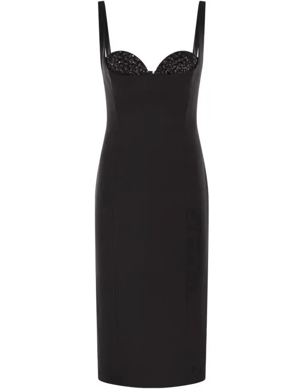 Lightweight Crêpe Dress With Crystals