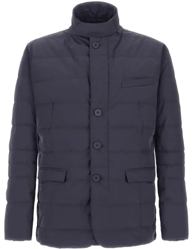 Herno Down Jacket With Stand Collar And Water-repellent Treatment