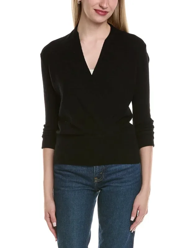 Modern Faux Wrap Wool & Cashmere-blend Sweater