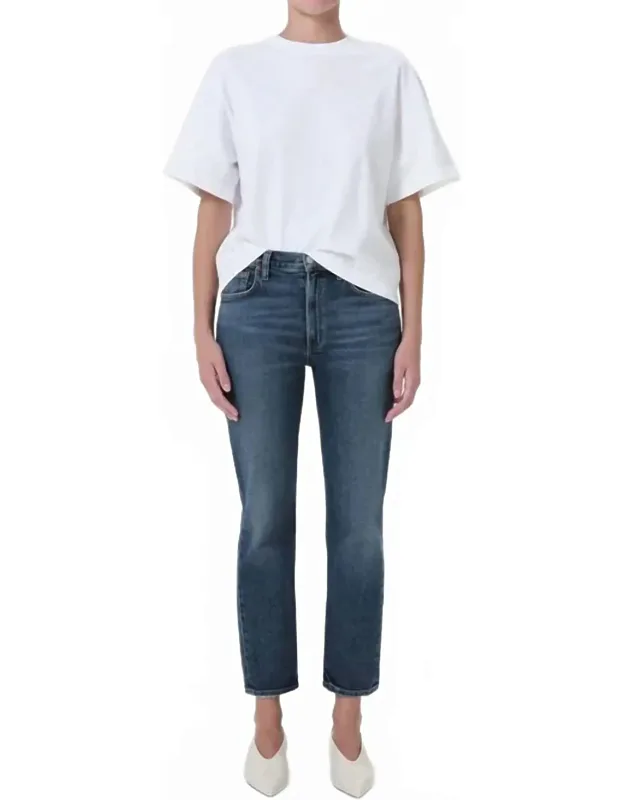 Kye Mid Rise Straight Crop Jeans