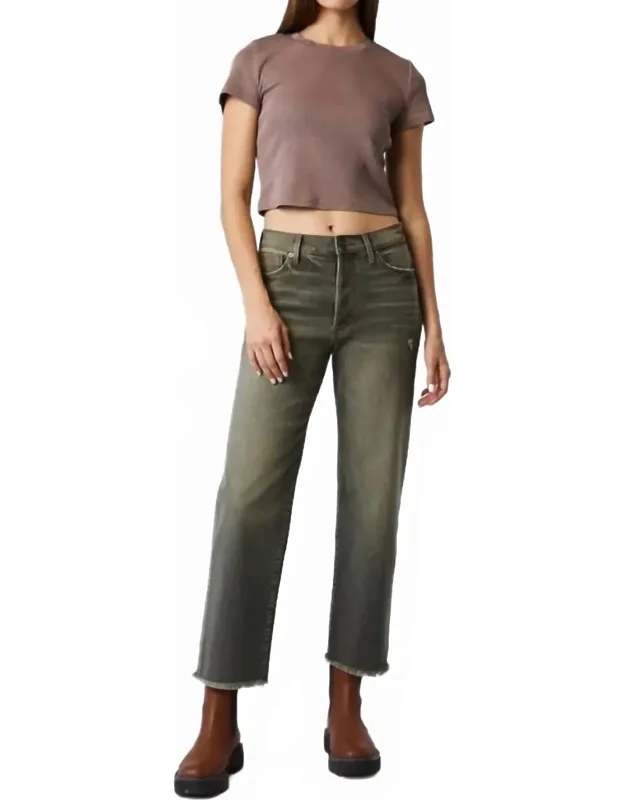 High Rise Straight Crop Jeans