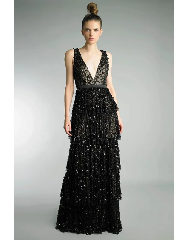 V Neck Sequin Dress