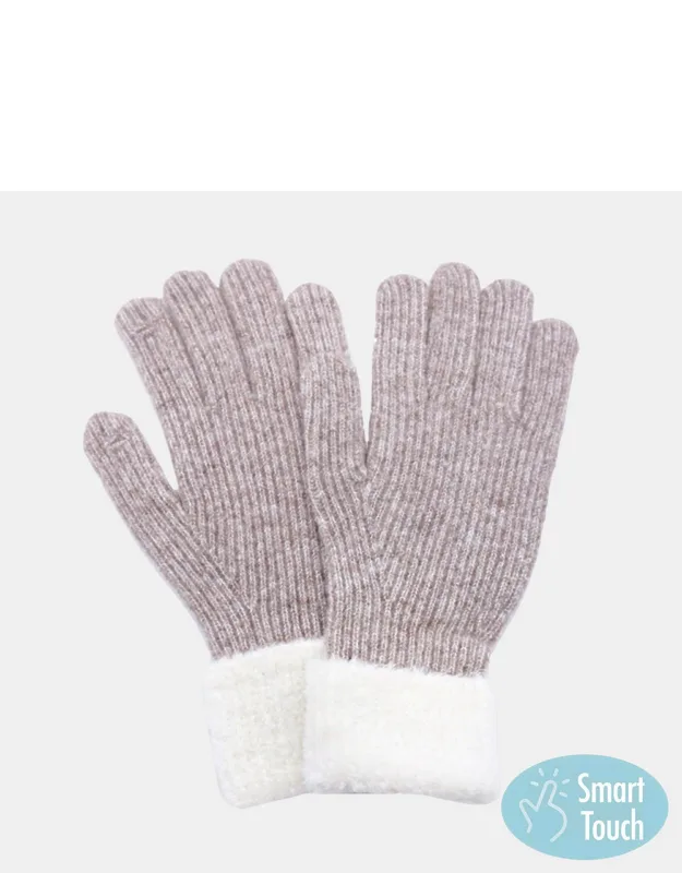 Cuffed Knit Smart Touch Gloves