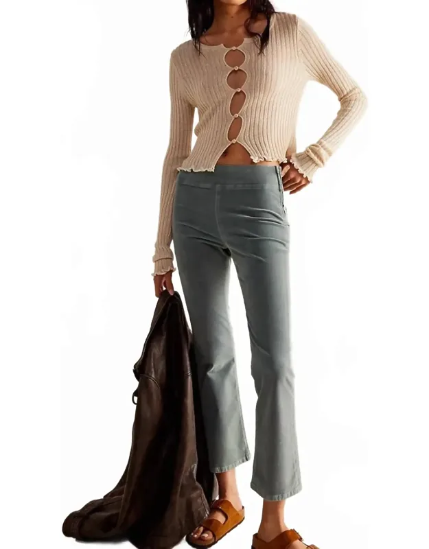 In My Feelings Velvet Crop Slim Flare Pants