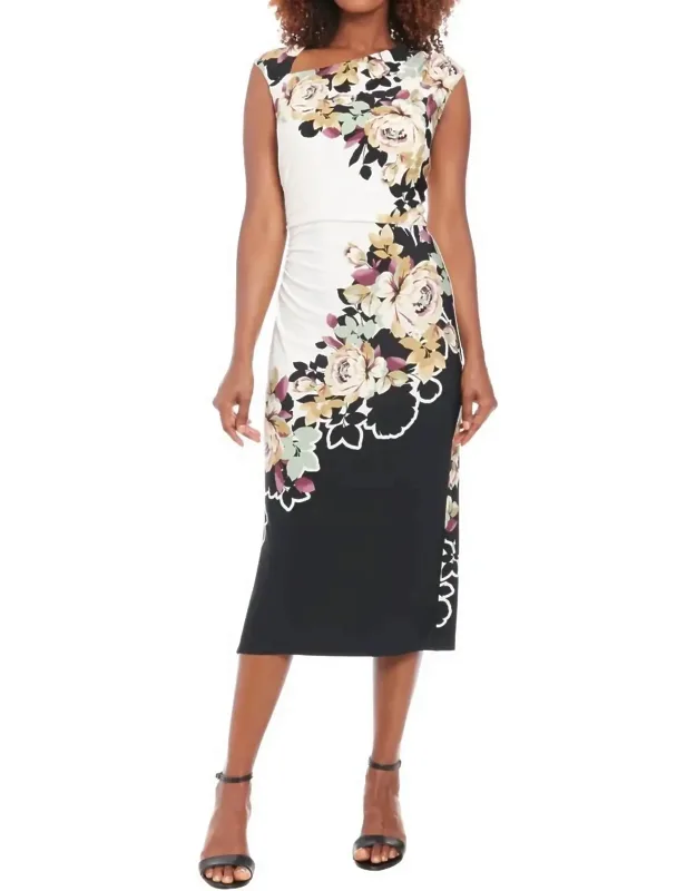 Floral Midi Sheath Dress