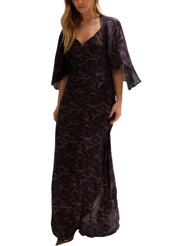 Lydia Angel Sleeve Maxi Dress