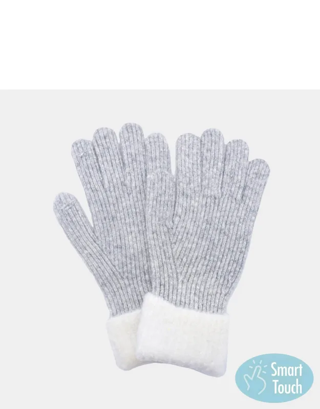 Cuffed Knit Smart Touch Gloves