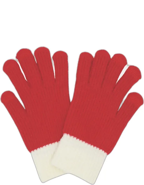 Two Toned Knit Smart Touch Gloves