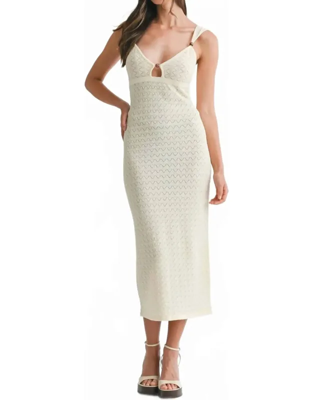 Pointelle Midi Dress
