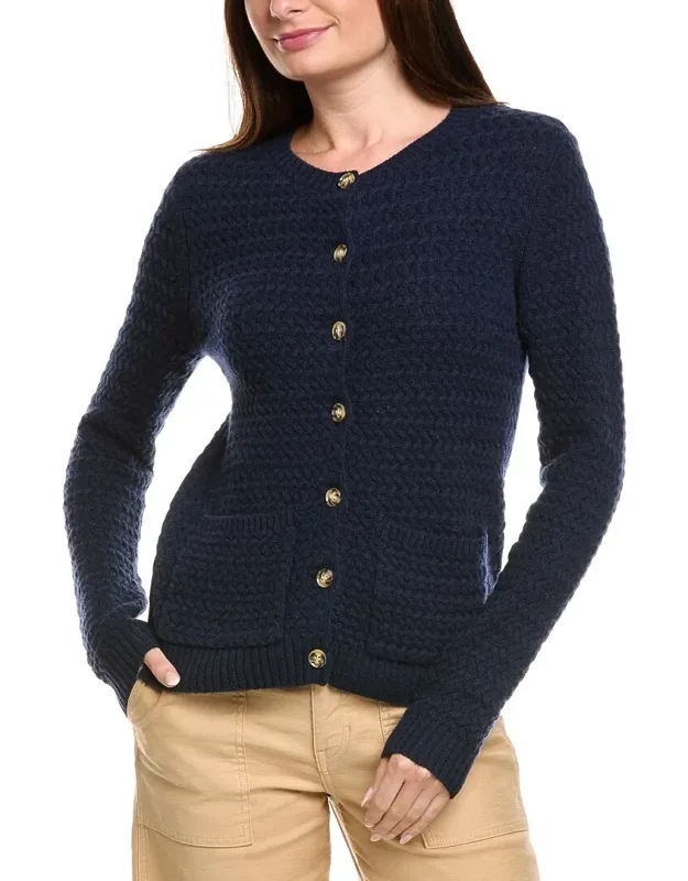 Basket Weave Wool & Cashmere-blend Cardigan