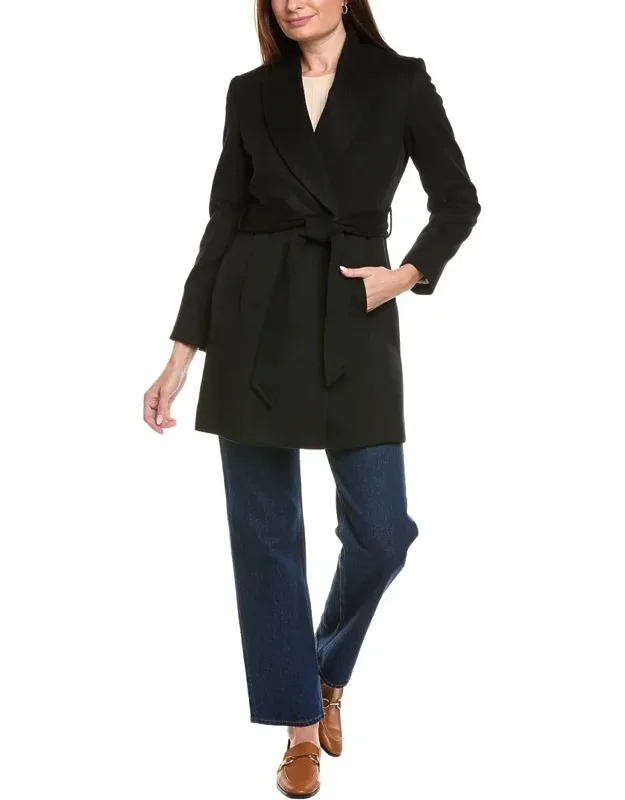 Belted Wool & Cashmere-blend Wrap Coat