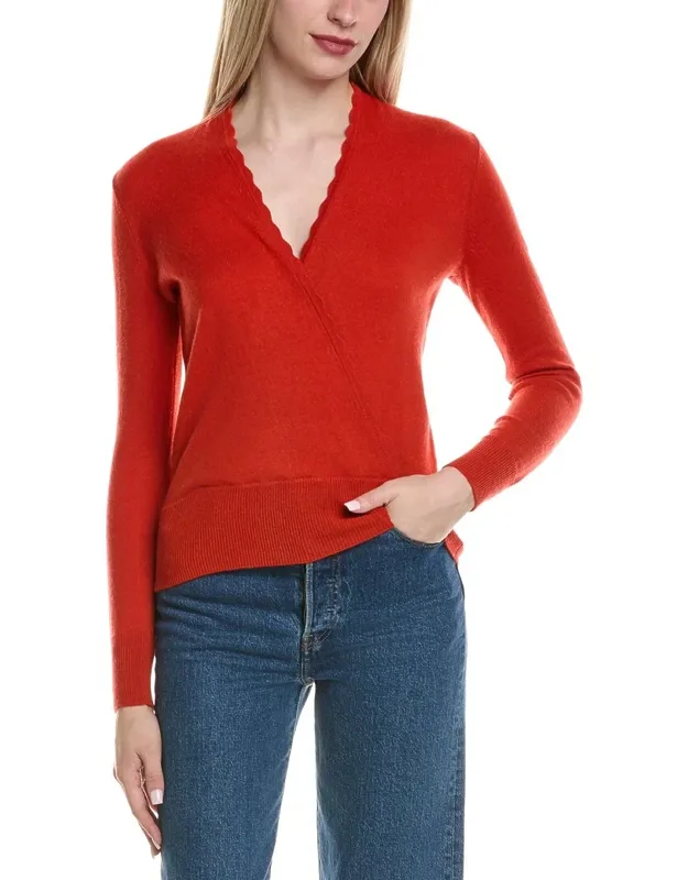 Modern Faux Wrap Wool & Cashmere-blend Sweater