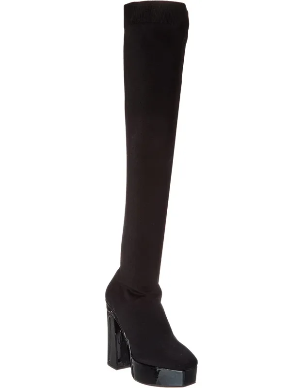 Giome 140 Knit & Patent Platform Over-the-knee Boots