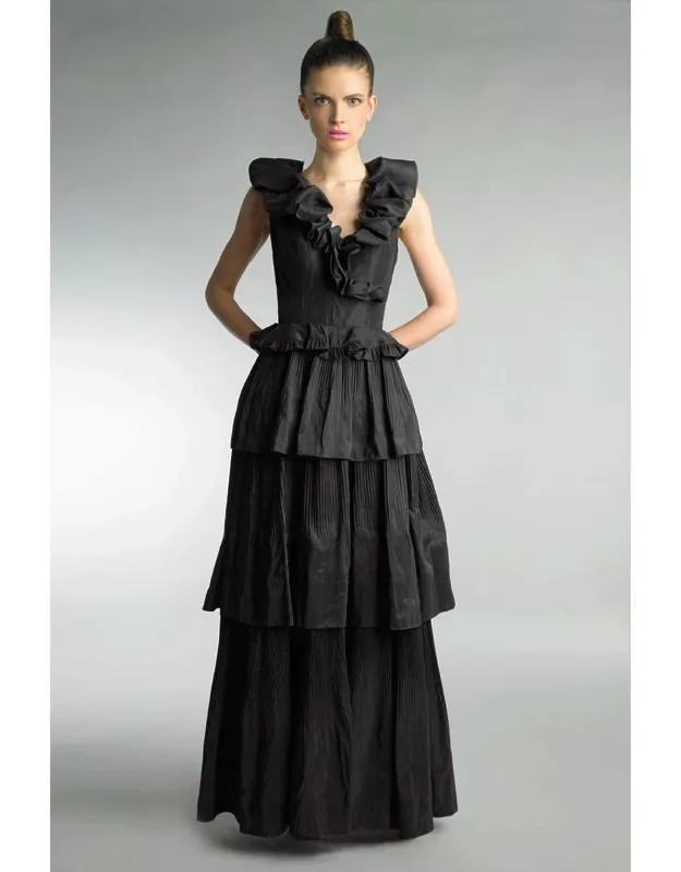 Puff Collar Multi Tier Dress