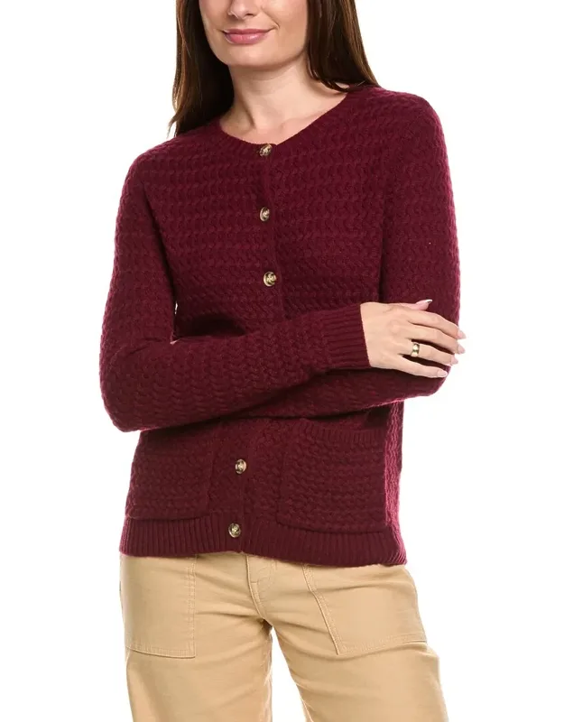 Basket Weave Wool & Cashmere-blend Cardigan