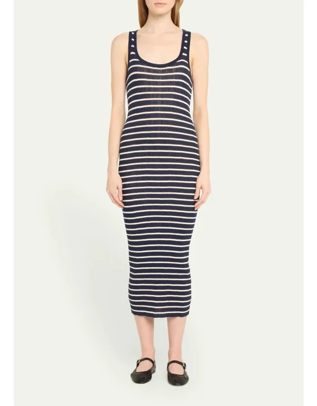 Iris Stripe Knit Midi Dress