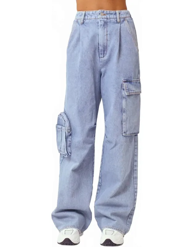 Denim Cargo Long Pants