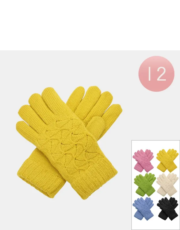 Soft Knit Double Layer Fur Lined Winter Gloves
