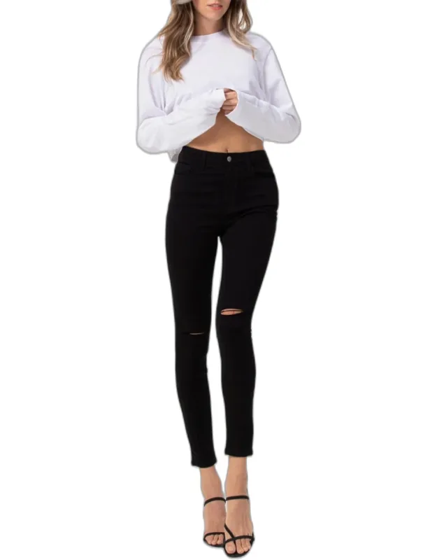 High-rise Distressed Skinny Jeans