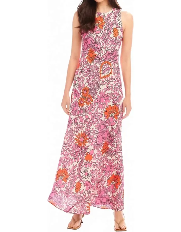 Maxi Dress In Retro Print