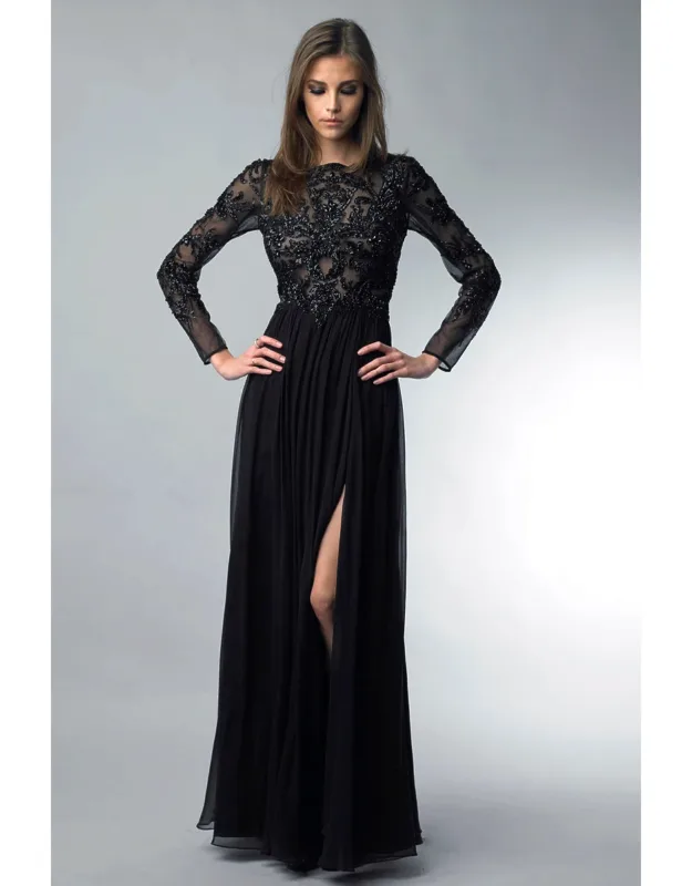 Long Sleeve Sequined Dress
