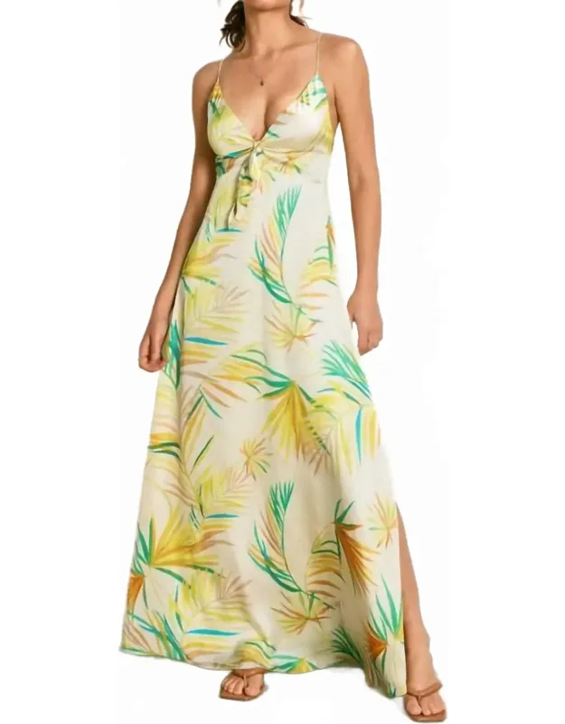 Alana Palm Leaf Maxi Dress