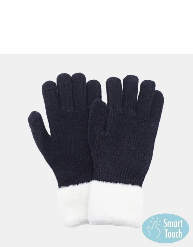 Cuffed Knit Smart Touch Gloves