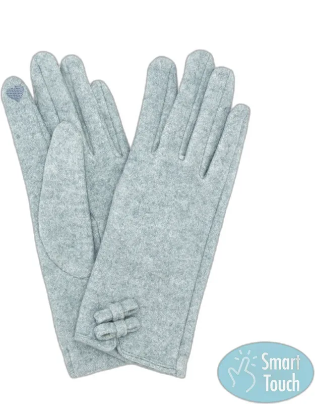 Mini Bow Accent Soft Smart Touch Winter Gloves